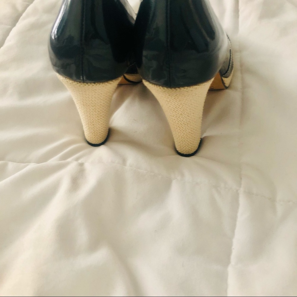 Patent Leather Navy Blue Cole Haan Peep Toe-Size 7 - Picture 5 of 5